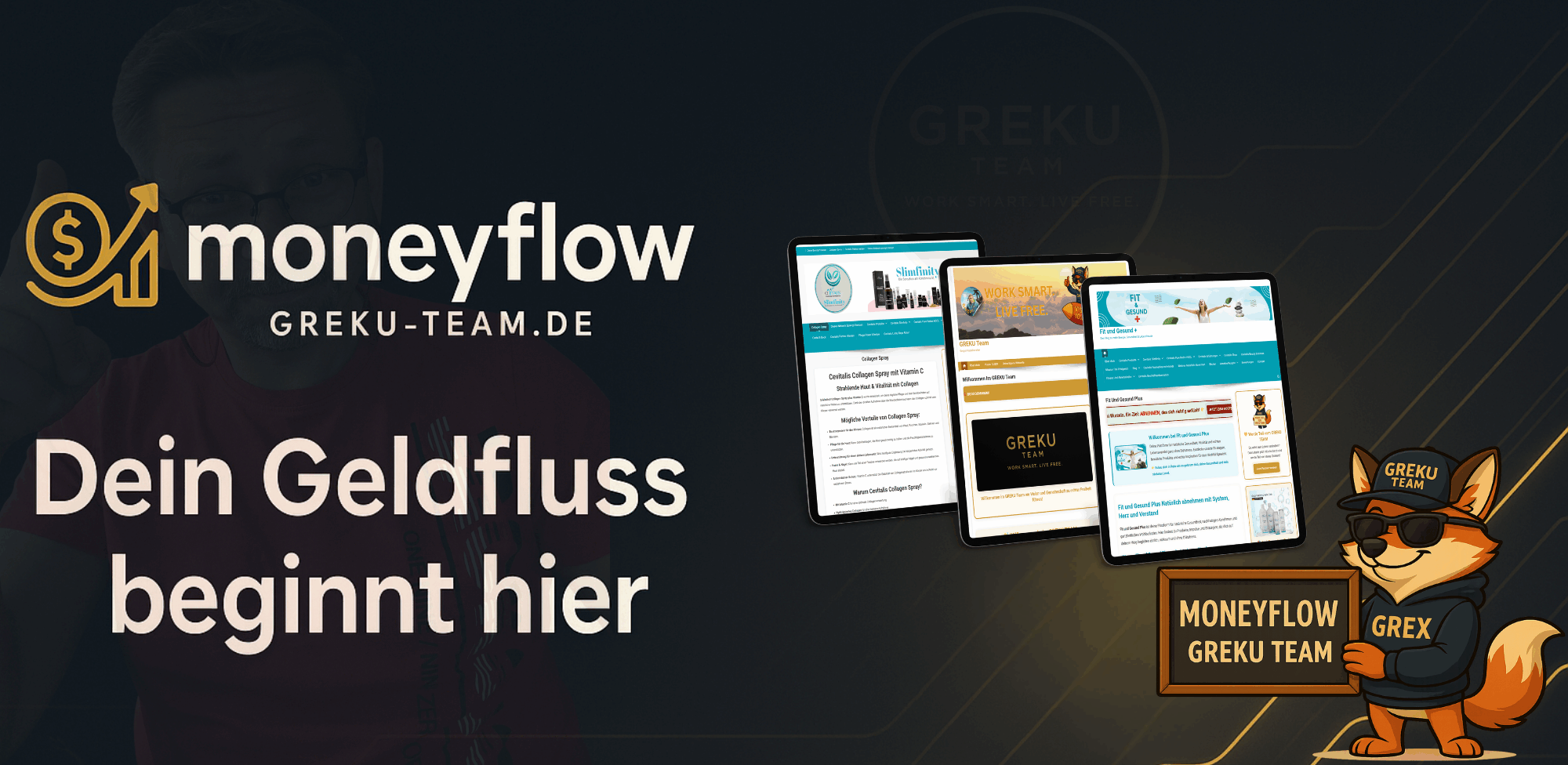 Header Moneyflow Greku Team Gregor Kutschereiter